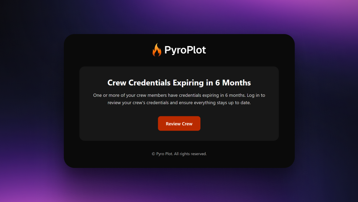 Expiring Crew Credential Alerts